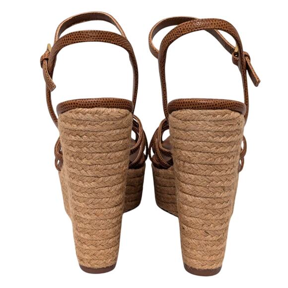 $320 Reiss Elle Espadrille Platform Wedge Sandals Women's Tan size US9.5 EU40 - Picture 5 of 10